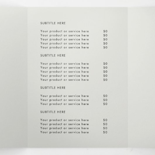 Brochure pliée Gris de marque professionnelle (Intérieur au milieu)