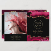 brochure pliée magenta rouge agneau (Devant / Derrière)