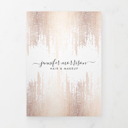 Brochure pour plume Glam Script Rose Gold Confetti (Page de couverture)