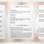 Brochure pour plume Glam Script Rose Gold Confetti (Intérieur au milieu)