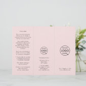 Brochure pour professionnels Blush Pink Trifold (Debout devant)