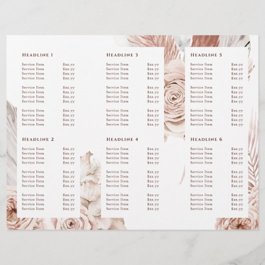 Brochure rose Boho (Dos)