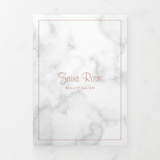 Brochure rose Gold Marble Élégante Business Trifol (Page de couverture)