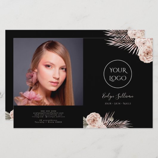 Brochure rose tropicale (Devant / Derrière)