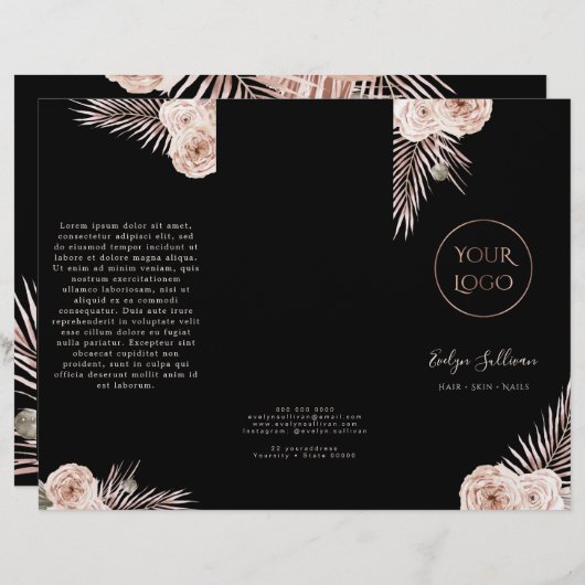 Brochure rose tropicale (Devant / Derrière)