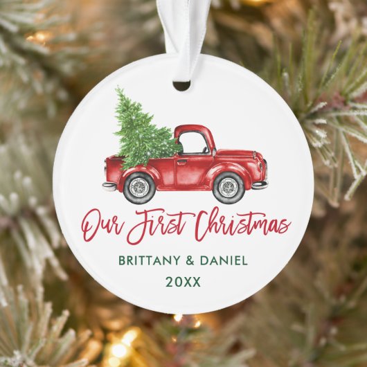 Brochure Script Camion Vintage Notre premier Noël (Arbre)