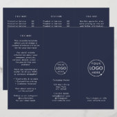 Brochure semi-pliable bleu marine professionnelle (Devant / Derrière)