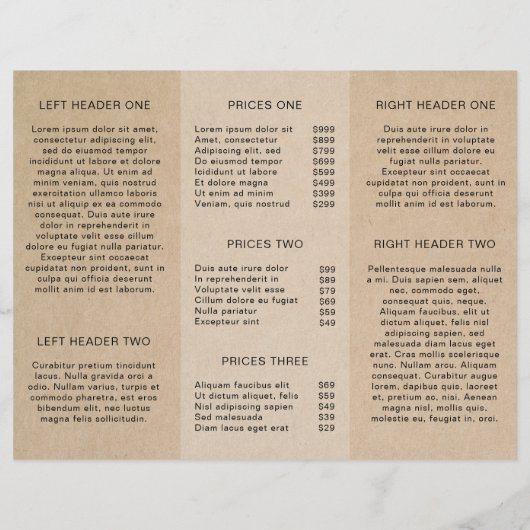 Brochure simple Brown Rustique Business Trifold (Dos)