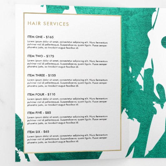 Brochure Smaragdgroene penseelstreken Drieluik Kaart (Binnenzijde eerst)