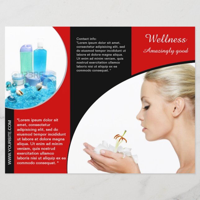 Brochure Spa de bien-être rouge triplé conception (Devant)
