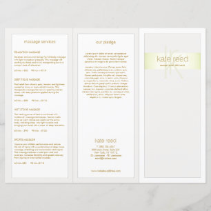 Brochure Spa TriFold pour salon de coiffure vert c