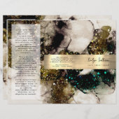 Brochure sur l'aquarelle vert émeraude d'olive (Devant / Derrière)