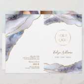 Brochure sur le menu du service d'agneau bleu gris (Devant / Derrière)