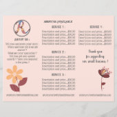 Brochure sur le tarif à trois volets floraux pour (Dos)