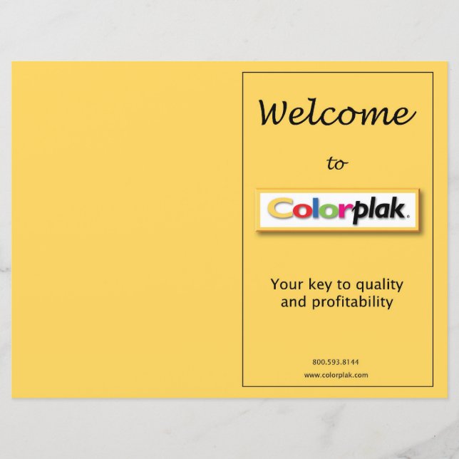Brochure sur les prix Colorplak (Devant)