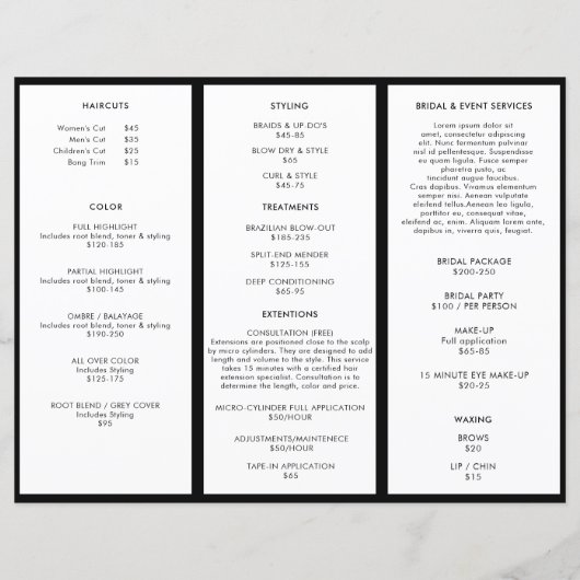 Brochure Tri-fold de l'entreprise botanique modern (Dos)