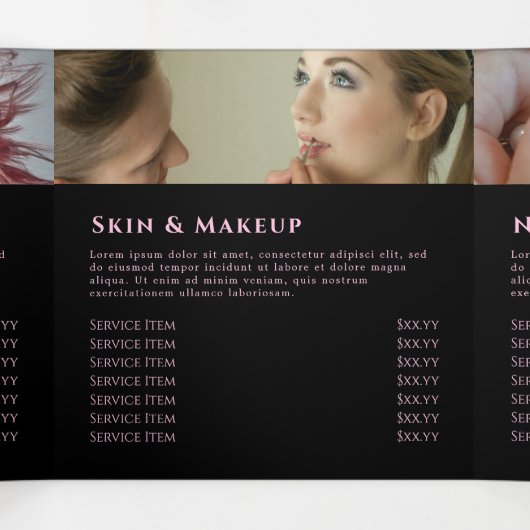 Brochure triple Agate rose (Intérieur au milieu)