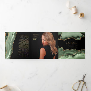 Brochure triple agate vert Sage