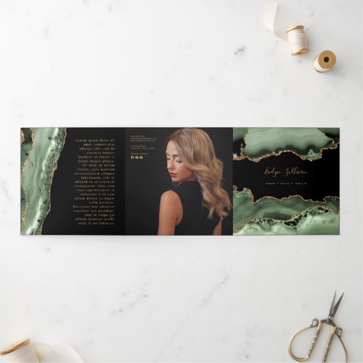 Brochure triple agate vert Sage (Extérieur)