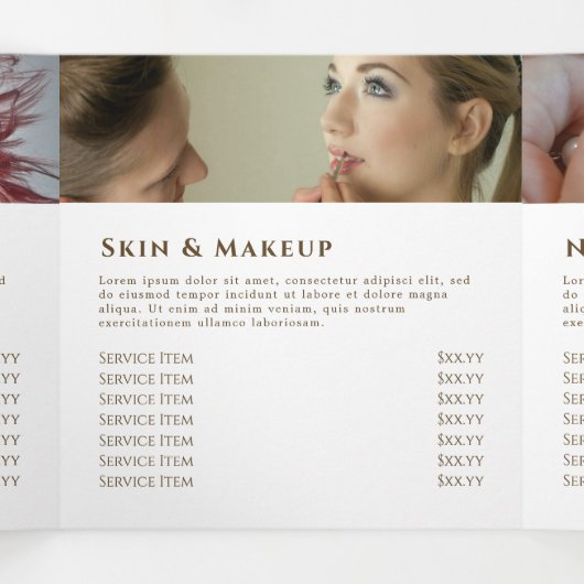 Brochure triple brosse à peinture or (Intérieur au milieu)