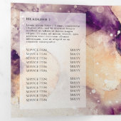 Brochure triple couleur or bleu violet (Intérieur en premier)