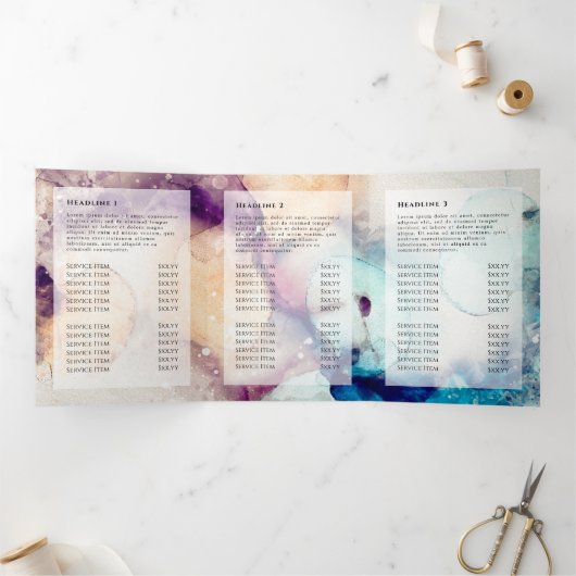 Brochure triple couleur or bleu violet (Intérieur)