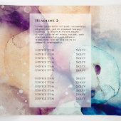 Brochure triple couleur or bleu violet (Intérieur au milieu)