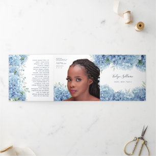 Brochure triple Hydrangea bleu