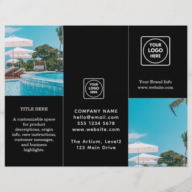 Brochure triple noire | Entreprise moderne personn (Devant)