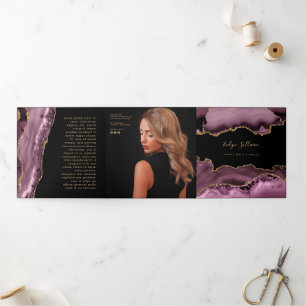 Brochure triplée agate mauve foncé