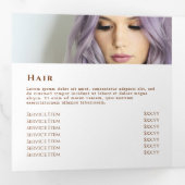 brochure triplée beige et menthe tropicale (Intérieur en premier)