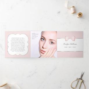 Brochure triplée coquette rose arc