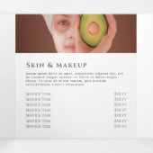 Brochure triplée coquette rose arc (Intérieur au milieu)