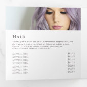 Brochure triplée coquette rose arc (Intérieur en premier)