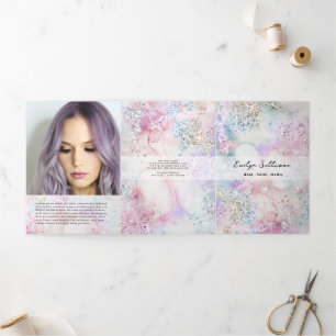 Brochure triplée d'aquarelle irisée Faux