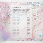 Brochure triplée d'aquarelle irisée Faux (Intérieur au milieu)