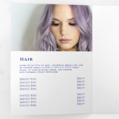 Brochure triplée design marbré bleu pastel (Intérieur en premier)