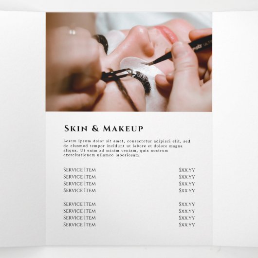 Brochure triplée design marbré noir (Intérieur au milieu)