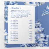 Brochure triplée du logo Blue Seashell (Intérieur en premier)