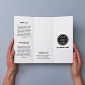 Brochure triplée du logo commercial blanc