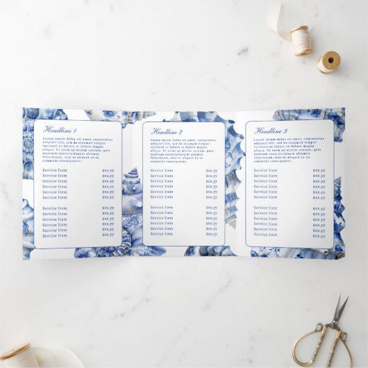 Brochure triplée du logo Seashell (Intérieur)