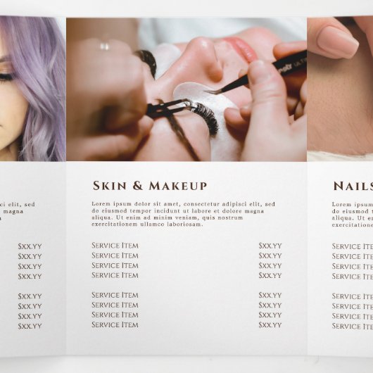 Brochure triplée fleurs séchées (Intérieur au milieu)