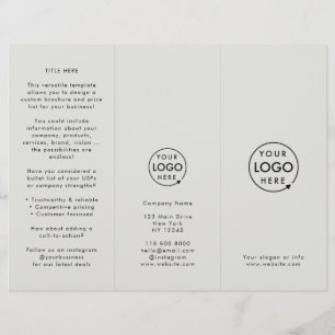 Brochure triplée gris de marque professionnelle