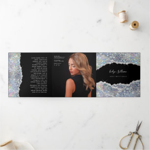 Brochure triplée parties scintillant Faux