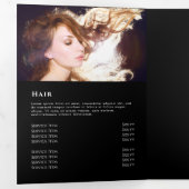 Brochure triplée parties scintillant irisée rose (Intérieur en premier)