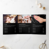 Brochure triplée parties scintillant irisée rose (Intérieur)