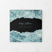 Brochure triplée parties scintillant turquoise Fau (Protection)