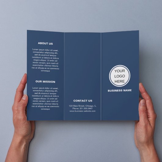 Brochure triplée pour le logo commercial bleu de l