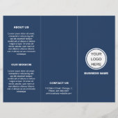 Brochure triplée pour le logo commercial bleu de l (Devant)