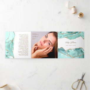 Brochure triplée sur l'agate aquamarine